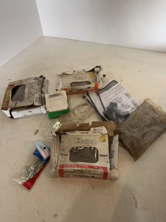 Assorted Hardware Lot Screws Nails and Fasteners