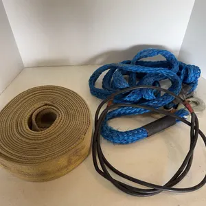 Heavy Duty Blue Braided Towing Rope Webbing Strap and Cable Lot