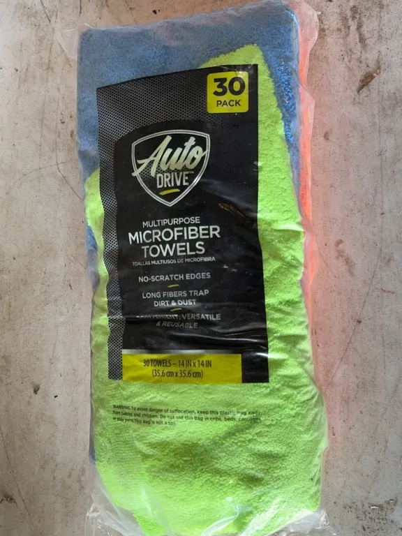 Auto Drive Multipurpose Microfiber Towels 30 Pack Cleaning Set