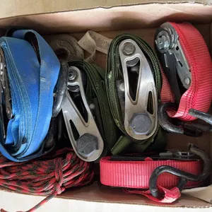 Assorted Ratchet Tie Down Straps Heavy Duty Clevis Hooks Cordage Lot
