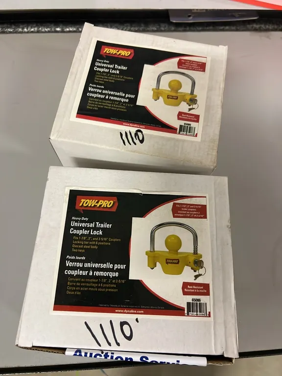 2 - NEW/UNUSED UNIVERSAL TRAILER COUPLER LOCKS - SOLD PER LOCK