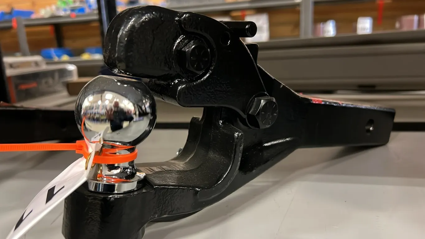 NEW/UNUSED BALL TYPE PINTLE HITCH ON 2" RECEIVER HITCH