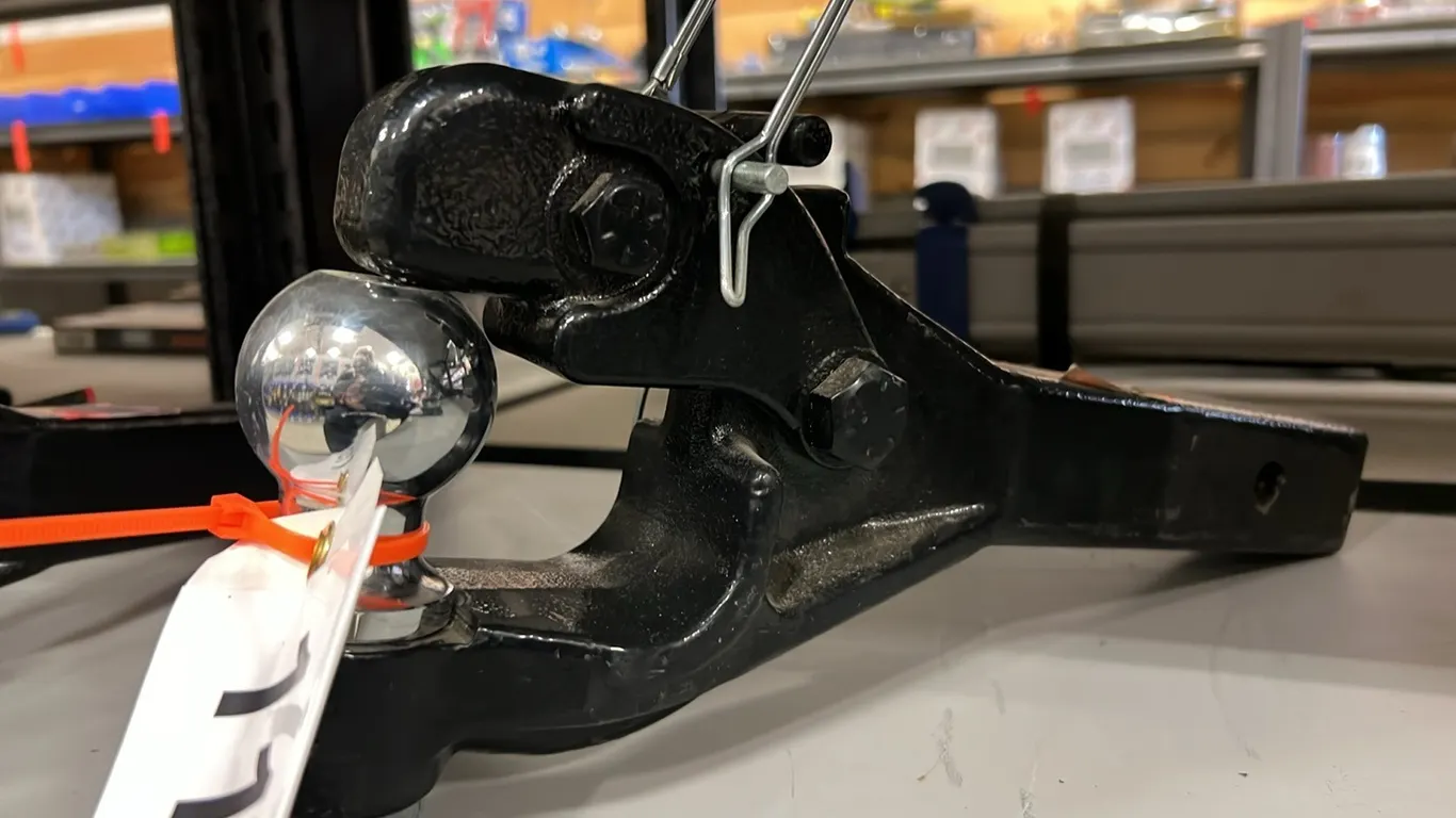 NEW/UNUSED BALL TYPE PINTLE HITCH ON 2" RECEIVER HITCH