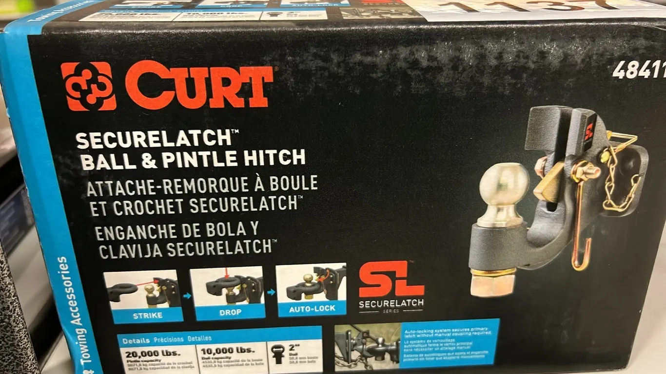 NEW/UNUSED CURT SECURE LATCH BALL & PINTLE HITCH