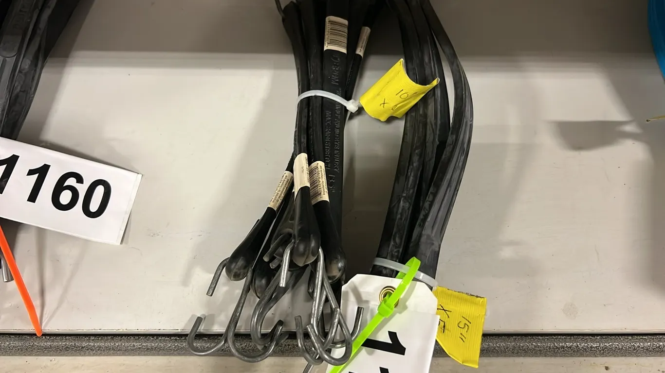 8 - NEW/UNUSED 10" TARP STRAPS & 5 -15" TARP STRAPS