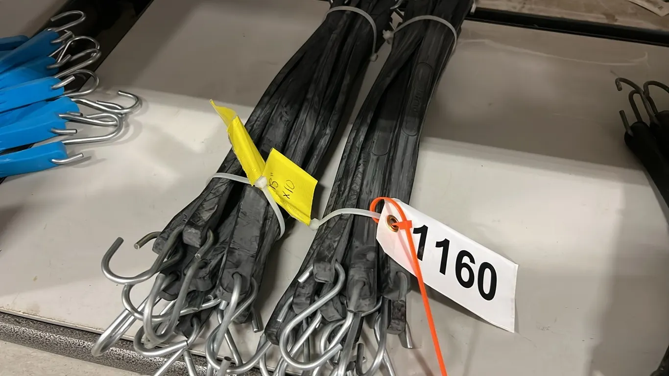 2 GROUPS - NEW/UNUSED 15" TARP STRAPS - 10 PER GROUP - SOLD PER GROUP
