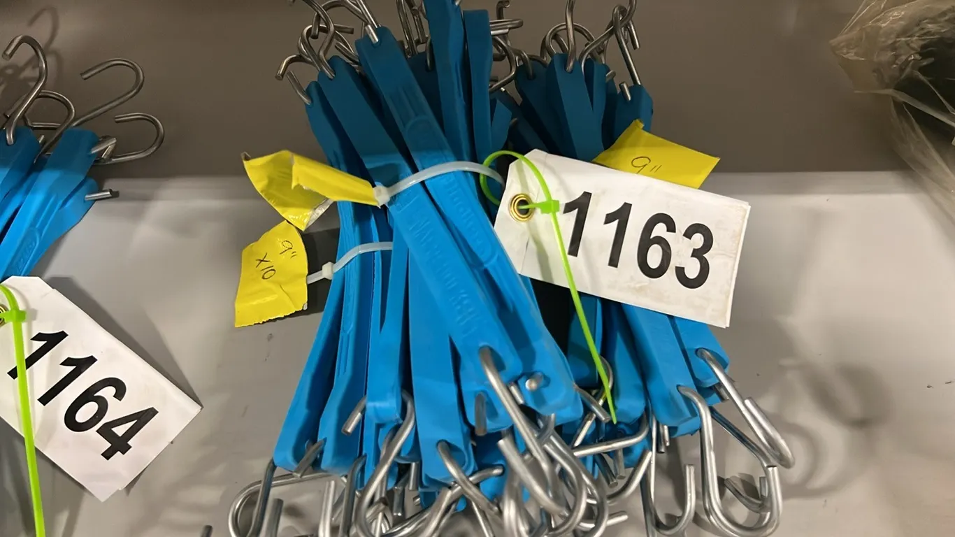 3 GROUPS - NEW/UNUSED 9" TARP STRAPS - 10 PER GROUP - SOLD PER GROUP