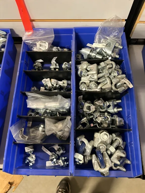 2 TRAYS - NEW/UNUSED ASSORT CABLE CLAMPS