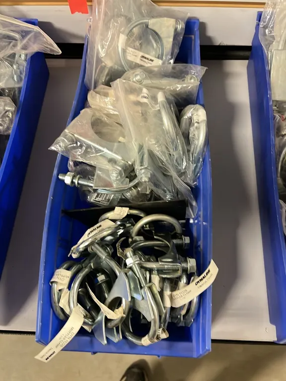 NEW/UNUSED TRAY OF ASSORT MUFFLER CLAMPS