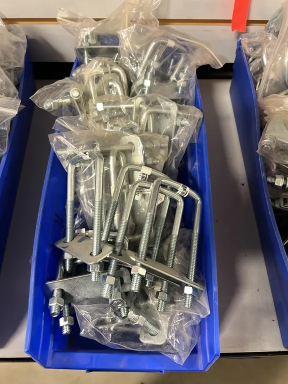 NEW/UNUSED TRAY OF ASSORT SQUARE U - BOLTS - ASSORT SIZES