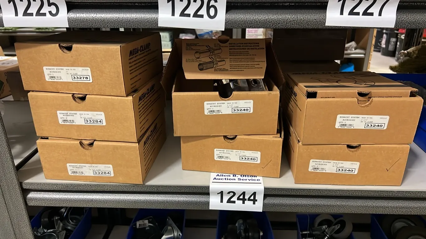 7 BOXES - NEW/UNUSED EXHAUST CLAMPS