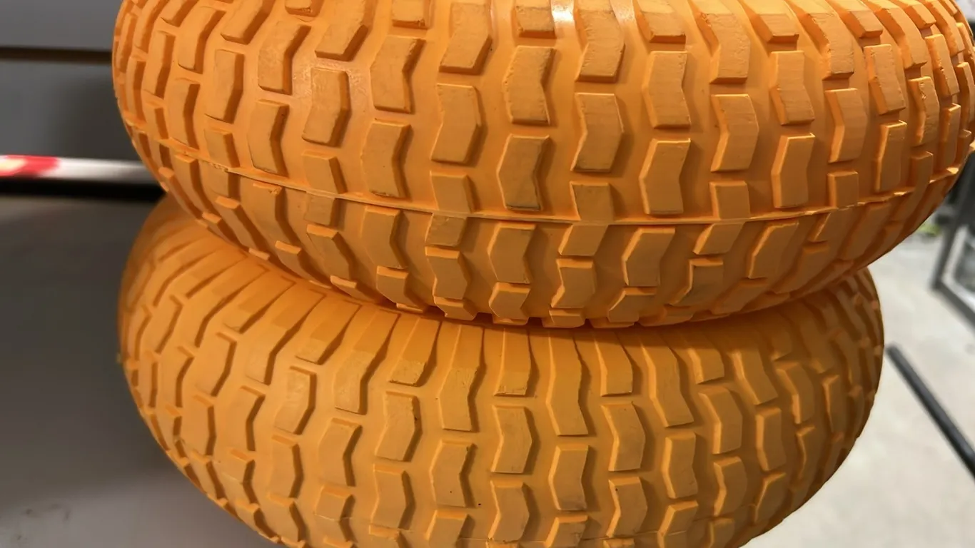 2 - NEW/UNUSED 13x5.00-6 TIRES ON HUBS - SOLD PER TIRE