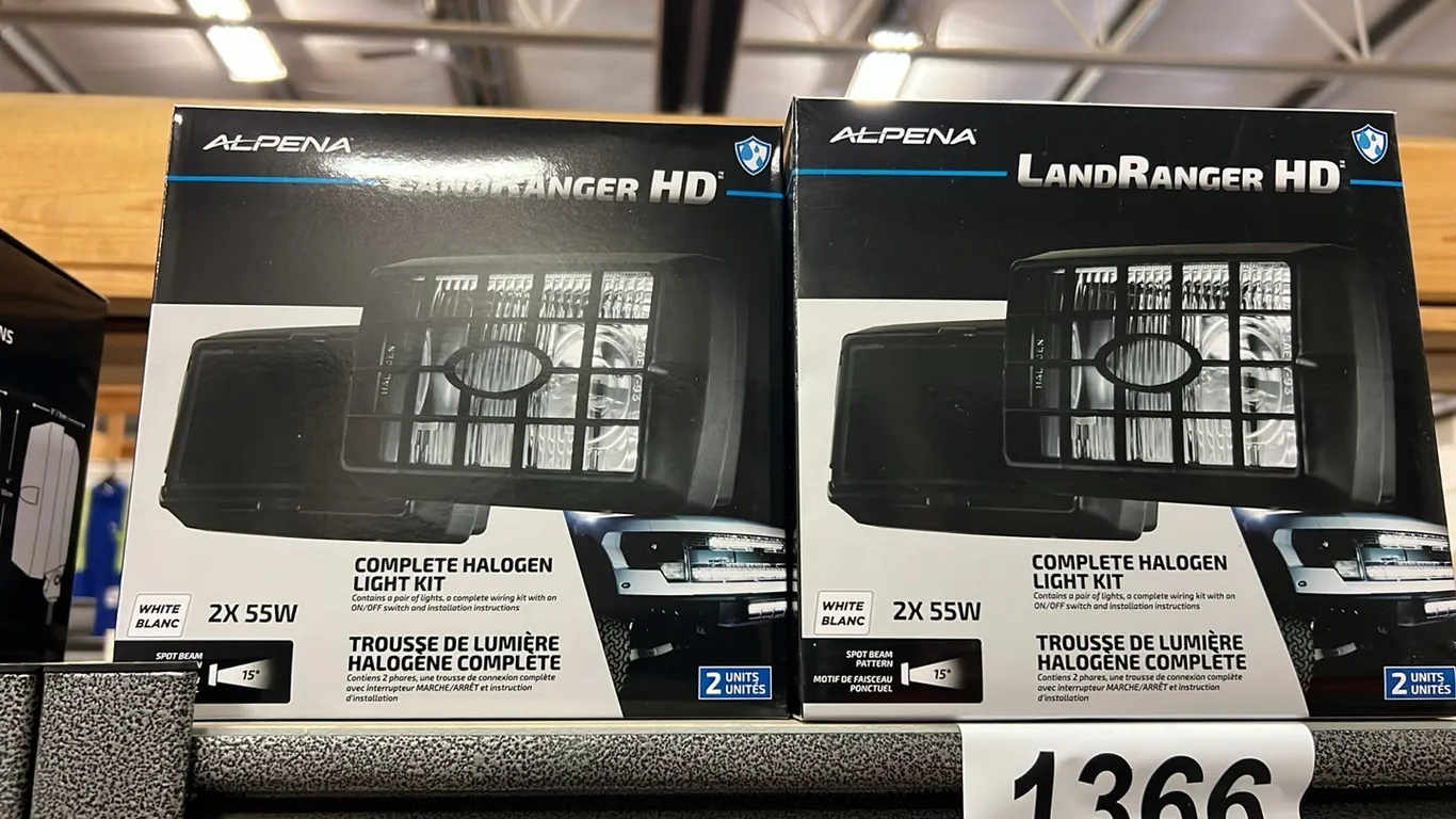 4 BOXES - NEW/UNUSED ALPENA 55W HALOGEN LIGHT KITS - 2 UNITS PER BOX - SOLD PER BOX