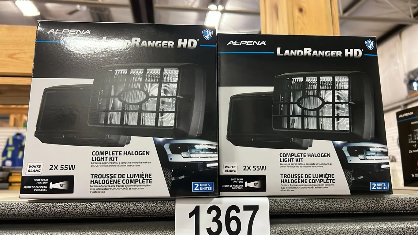 4 BOXES - NEW/UNUSED ALPENA 55W HALOGEN LIGHT KITS - 2 UNITS PER BOX - SOLD PER BOX
