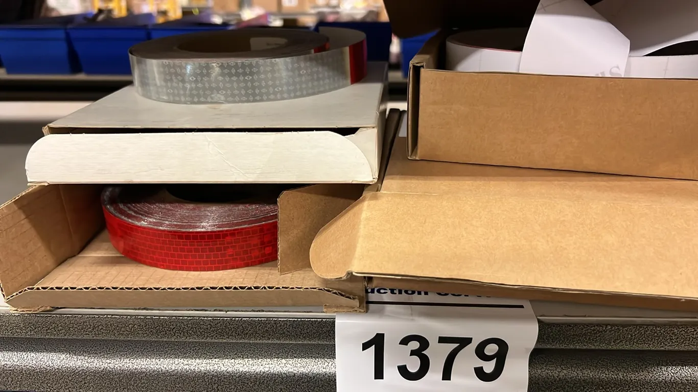 2 FULL ROLLS NEW/UNUSED 2" REFLECTIVE TAPE & ROLL AND PART ROLL OF 1" REFLECTIVE TAPE