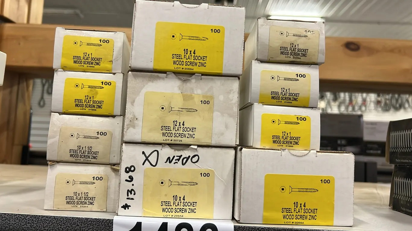 LARGE ASSORTMENT OF NEW/UNUSED WOOD SCREWS