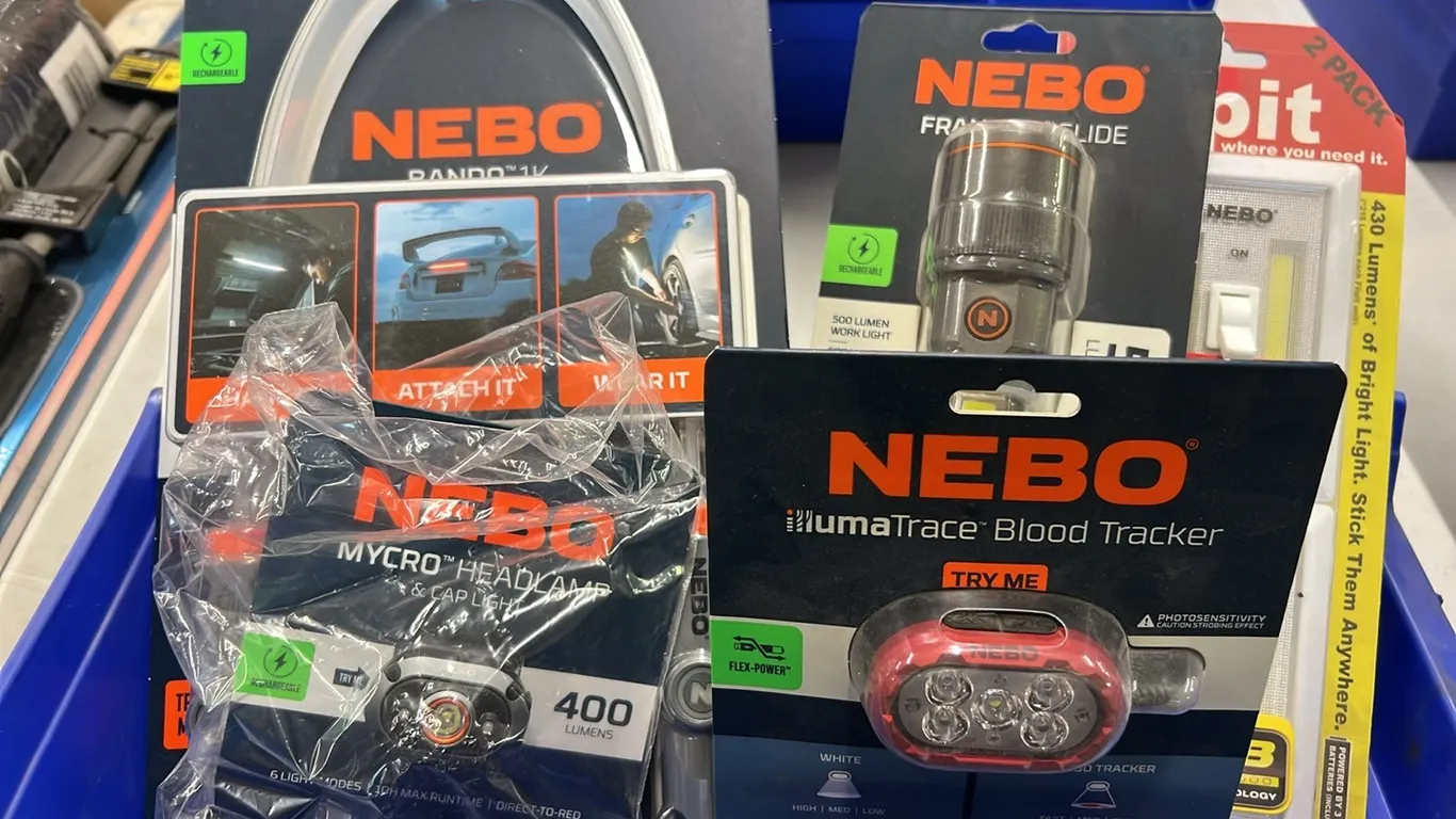 NEW/UNUSED AUTOMOTIVE LED LWORK LIGHT, FLASHLIGHT, HEAD LAMP, BLOOD TRACKER & MORE