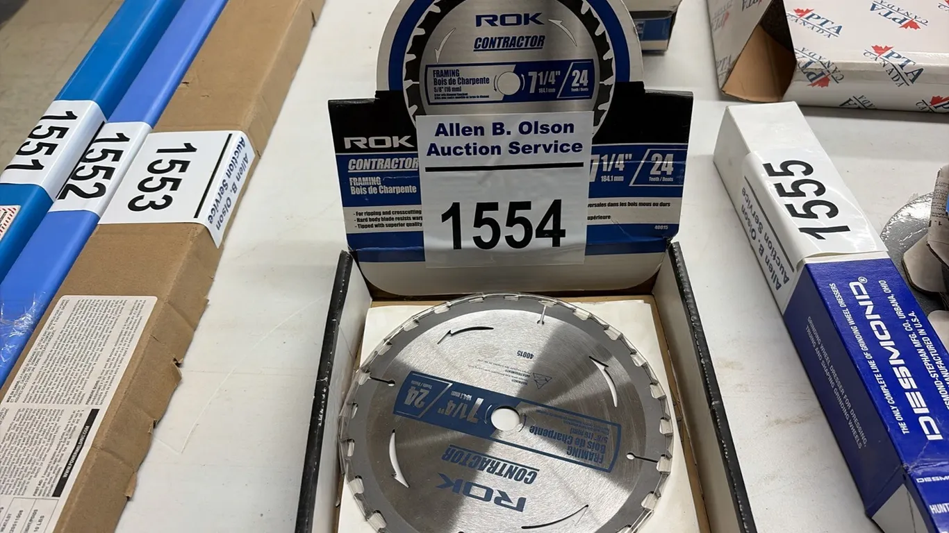 5 - NEW/UNUSED 7 1/4" ROK SAWBLADES w/ 5/8" ARBOR
