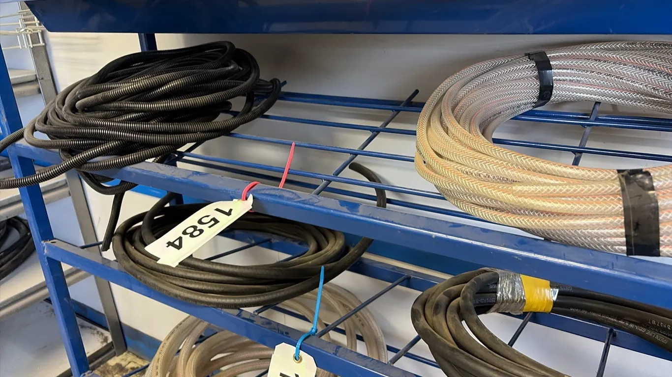 NEW/UNUSED COIL OF WIRE LOOM & 3/16" CLEAR BRAID HOSE