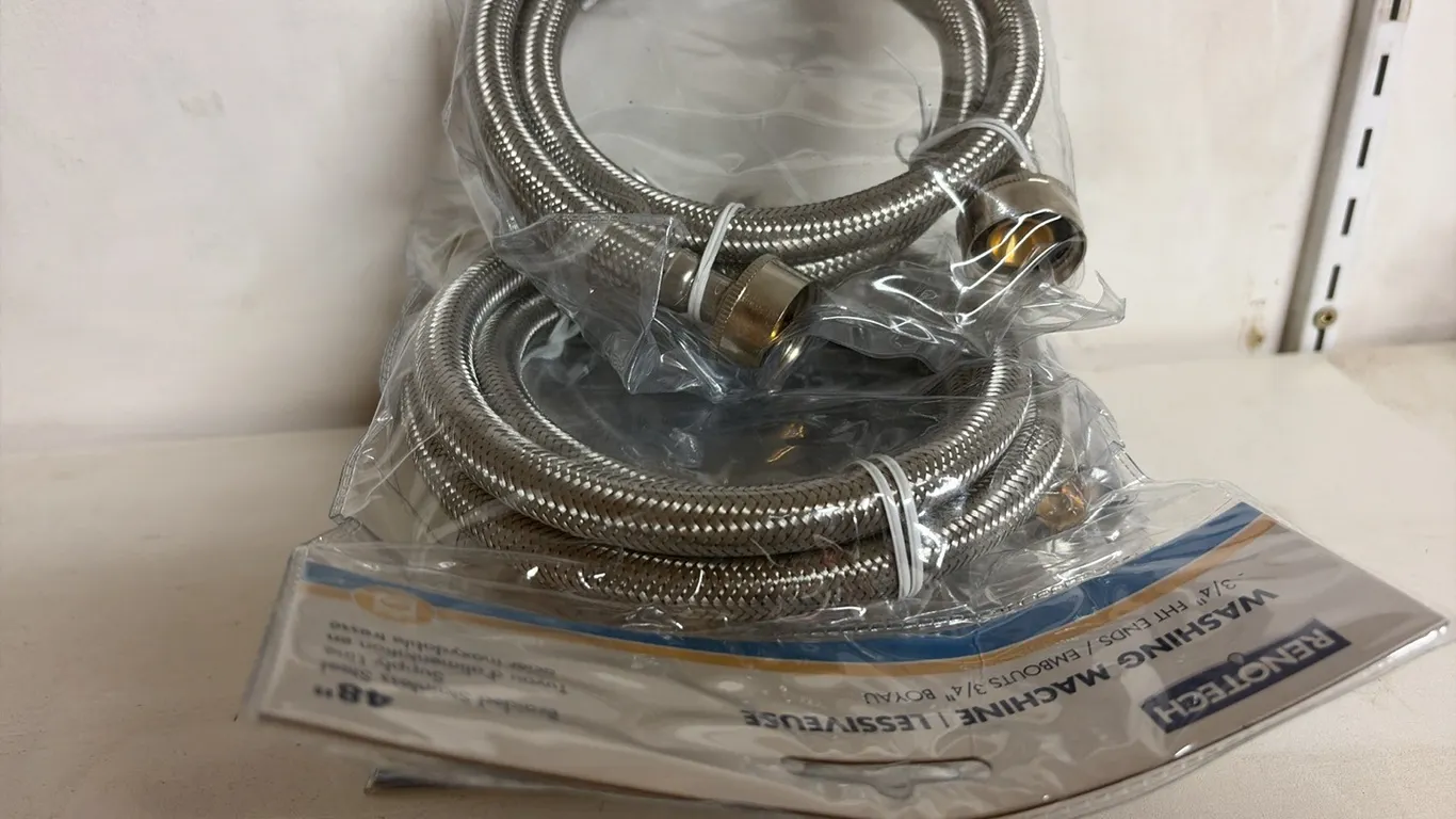 NEW/UNUSED 4 - 48" BRAIDED STAINLESS STEEL WASHING MACHINE HOSE
