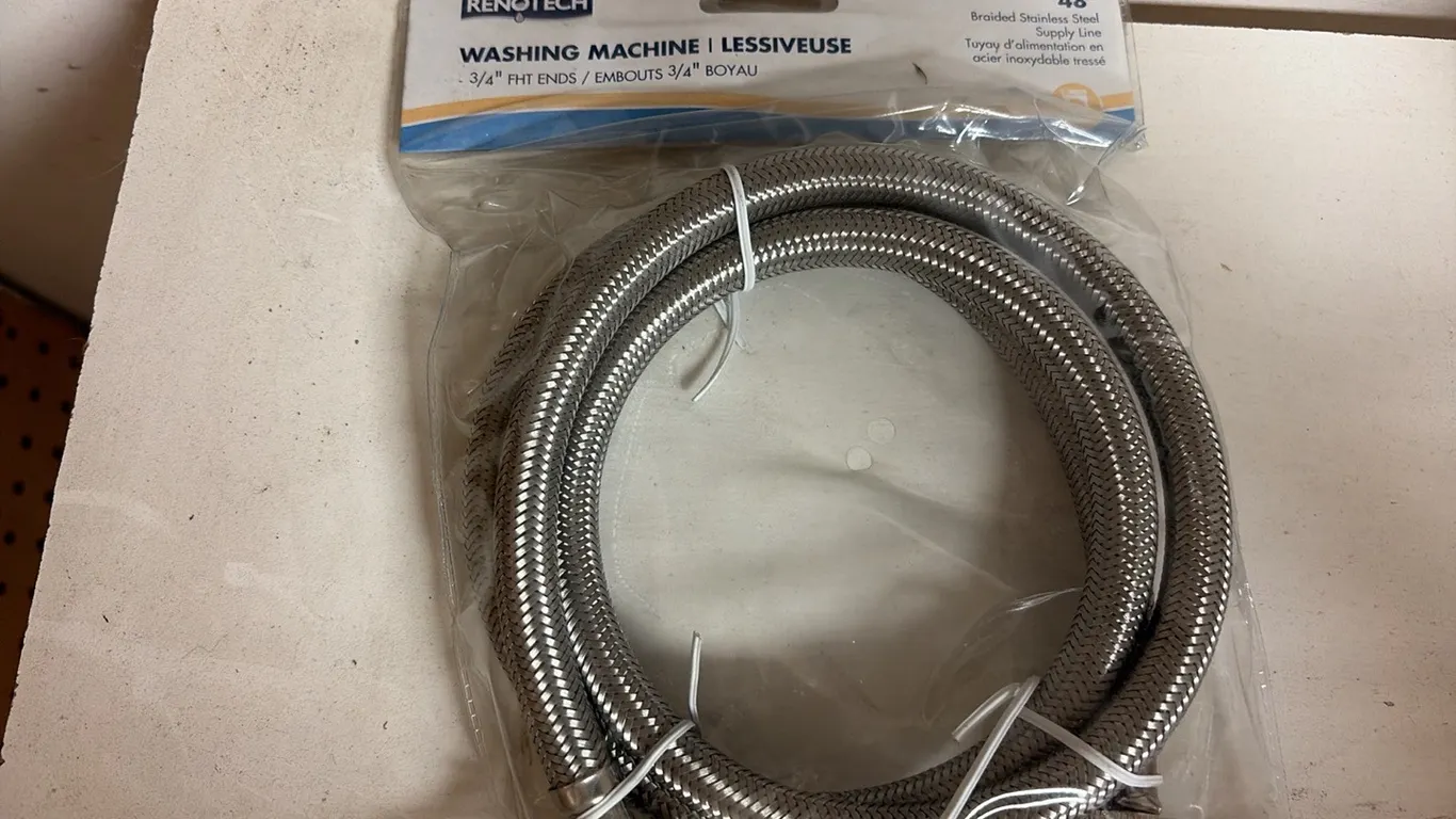 NEW/UNUSED 48" BRAIDED STAINLESS STEEL WASHING MACHINE HOSE