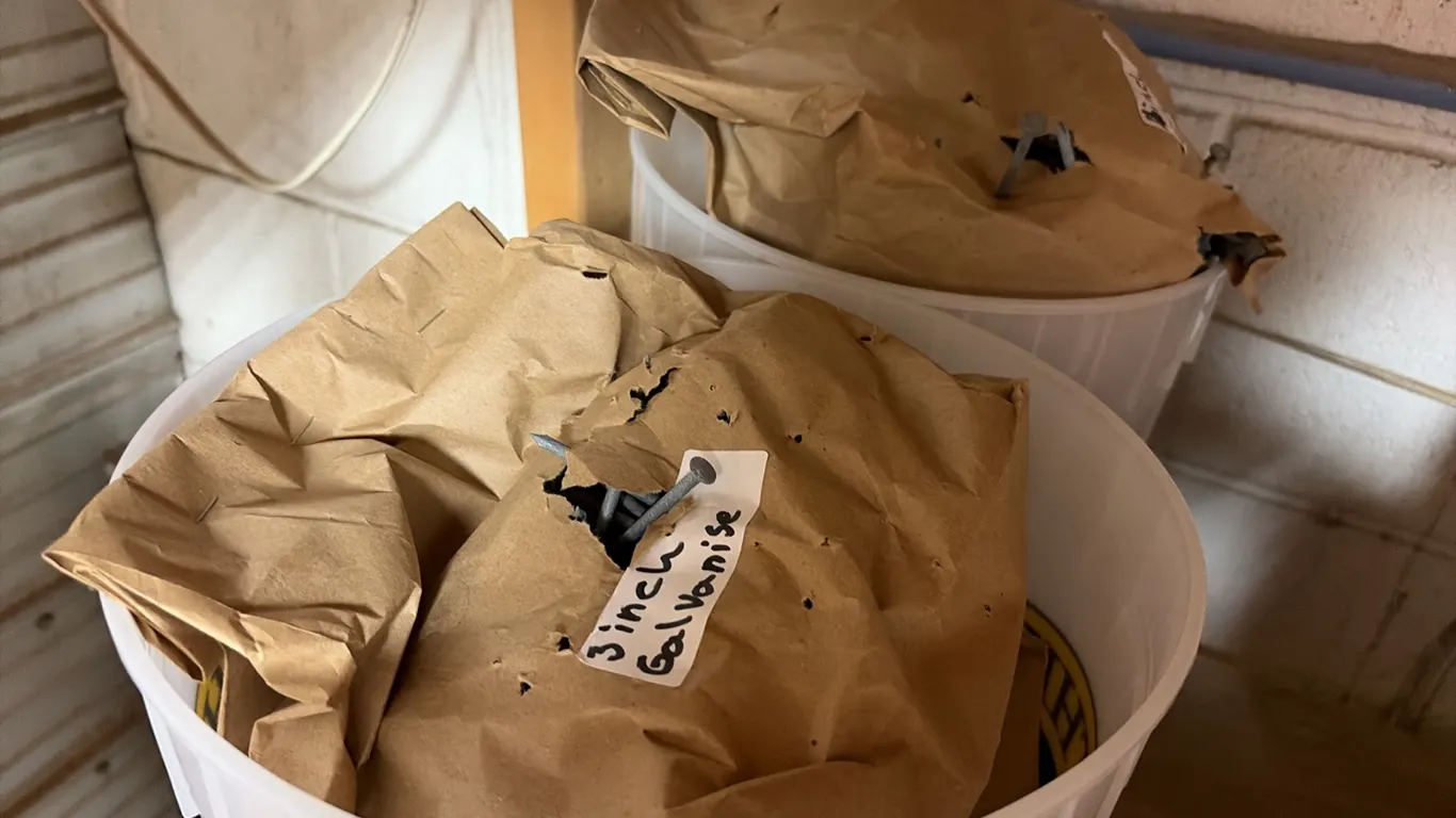 2 - NEW/UNUSED PAILS - 1 CONSISTING OF 3 BAGS 3" NAILS & 1 CONSISTING OF 3 BAGS OF 4" NAILS