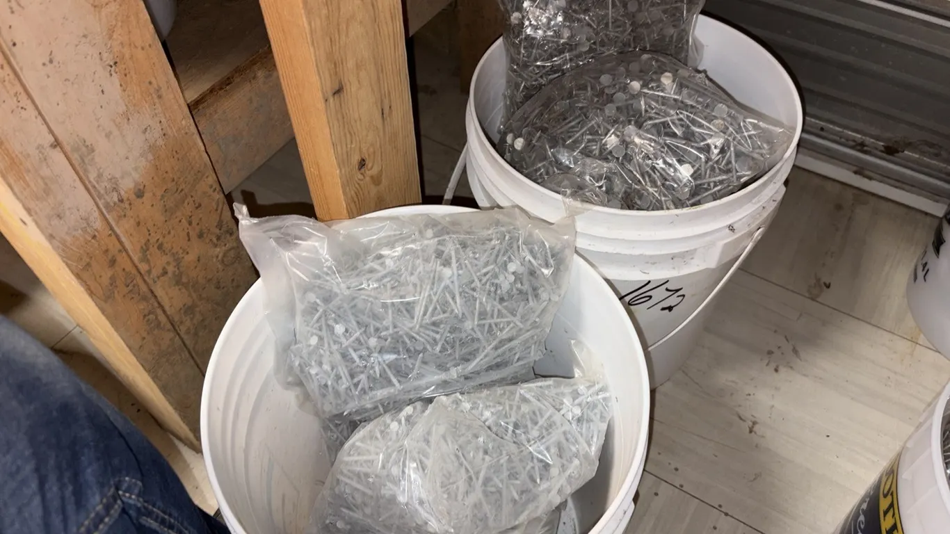 NEW/UNUSED - ONE PAIL CONSISTING OF 2" NAILS & ONE PAIL CONSISTING OF 1 1/4" SHINGLING NAILS