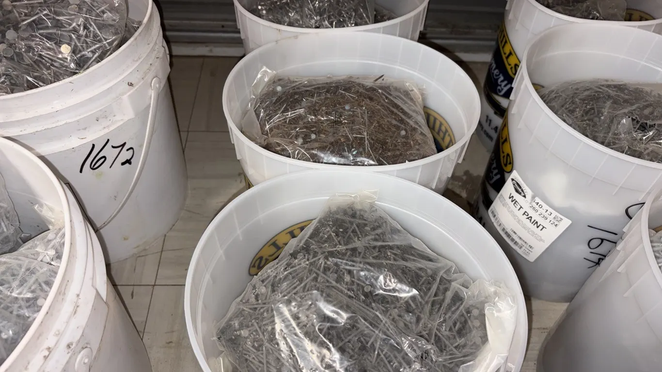 NEW/UNUSED - ONE PAIL CONSISTING OF 1 1/2" ARDOX NAILS, ONE PAIL CONSISTING OF 1 1/4" NAILS & ONE PAIL CONSISTING OF 1 1/2" NAILS