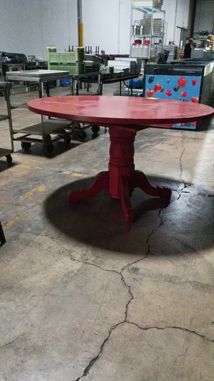 54"x30" Round wooden table (no other contents included)