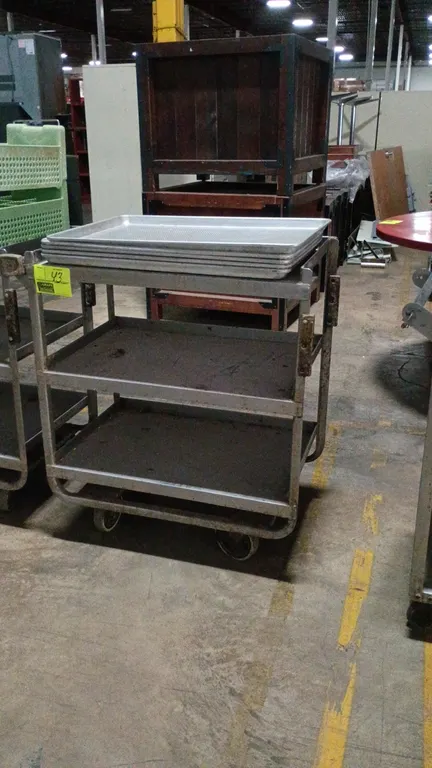 32"x18"x34" Aluminum 3 tier portable cart (No other contents included)