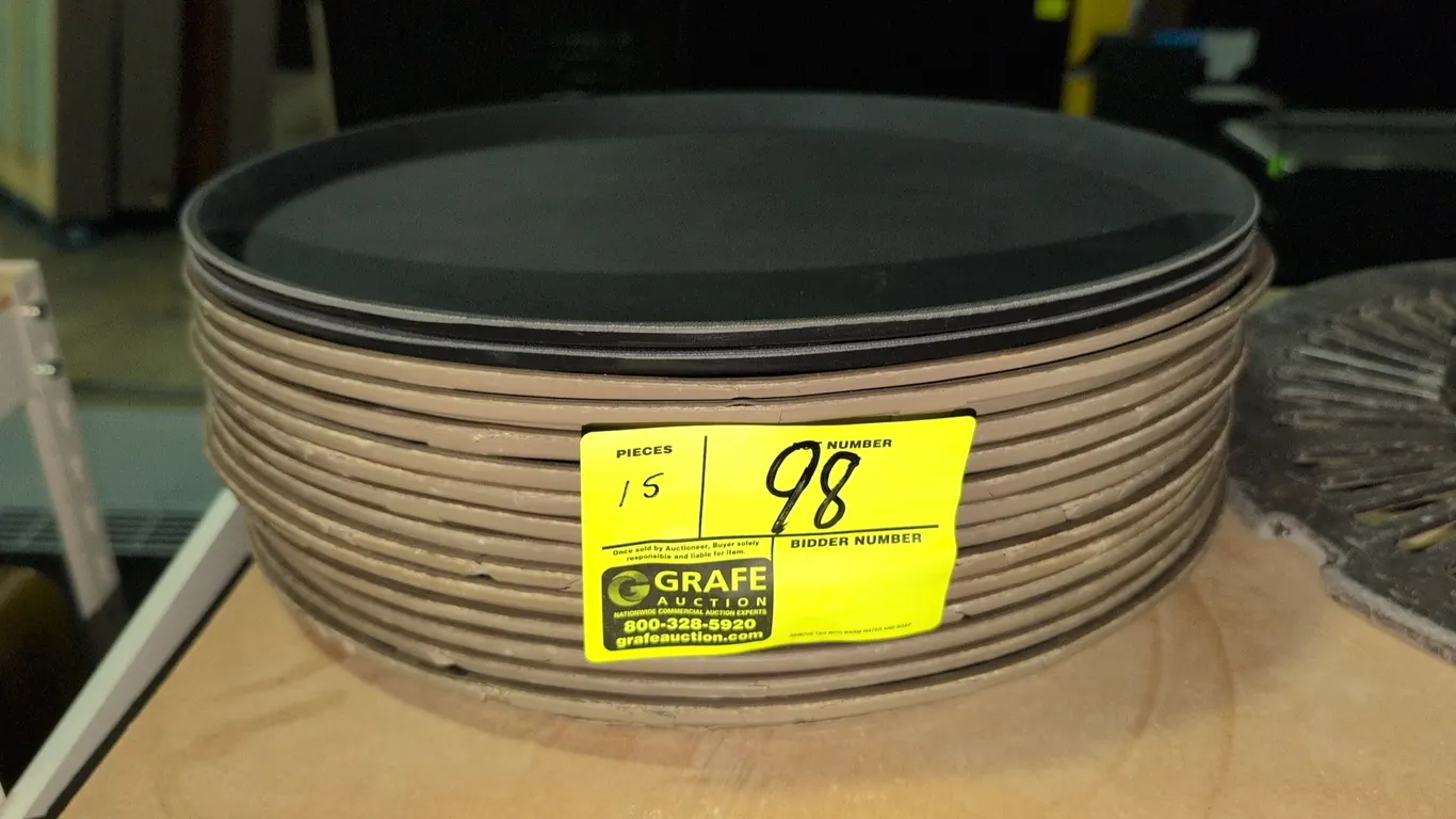 Assorted 16" poly round trays