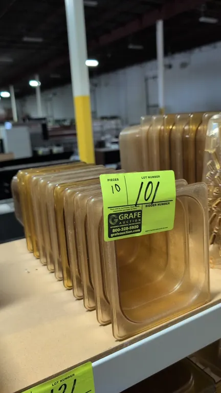 ⅙ size (6" depth) Rubbermaid poly amber insert pans