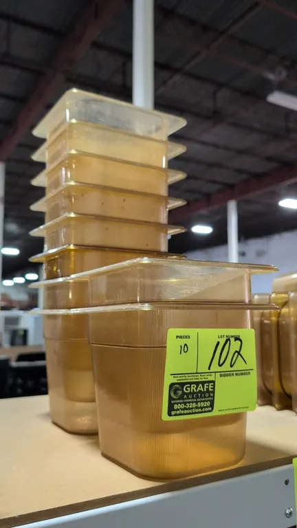 ⅙ size (6" depth) Rubbermaid poly amber insert pans
