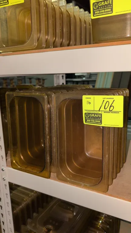 ¼ size (6" depth) Rubbermaid poly amber insert pans