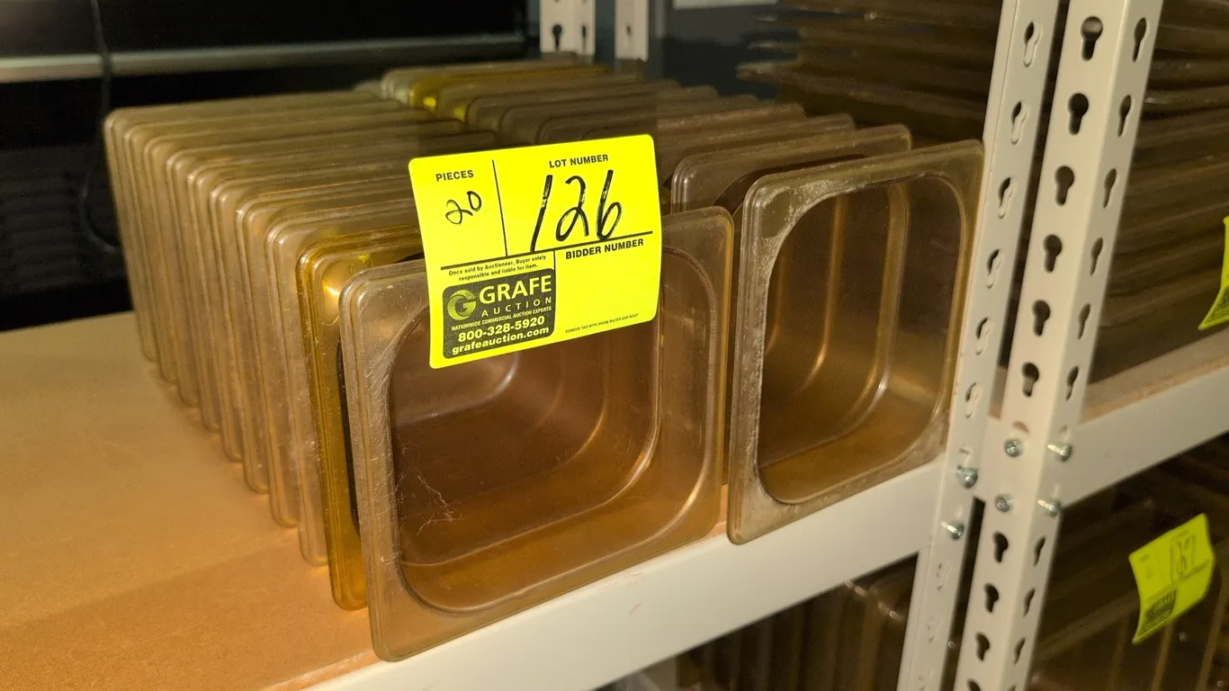 ⅙ size (6" depth) Rubbermaid poly amber insert pans