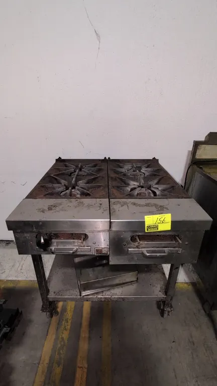 32" Southbend portable 4 burner charbroiler with undershelf