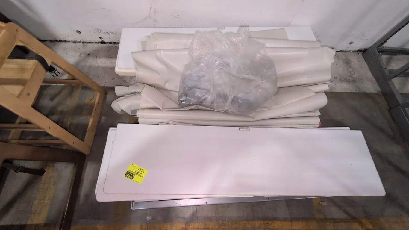 Quantity of 60" laminate countertop sections, metal brackets, and more
