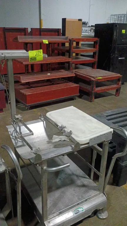 28"x27"x52"Face to Face portable stainless steel Buddy meat/cheese slicer cart
