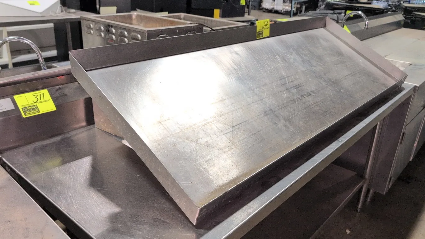 62" Stainless steel slanted wall mounted shelf