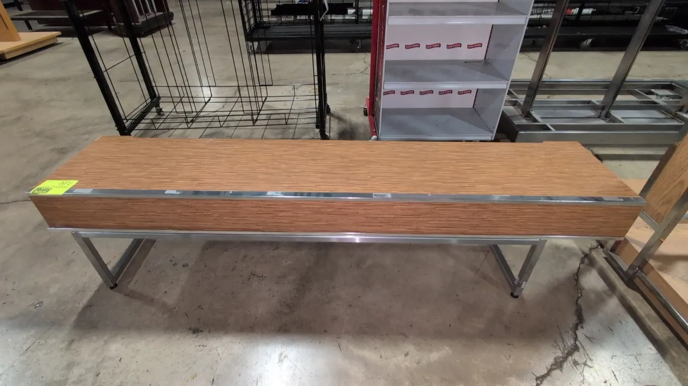 6' Laminate wood cabinet with metal base