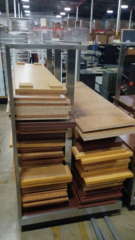 62"x35"x60" Metal rack with wood shelfs