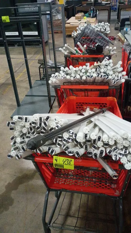 Poly shopping carts with metal frames (light bulbs included)