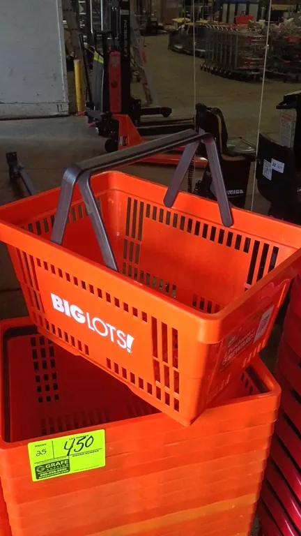 17"x12"x9" Orange Poly shopping baskets