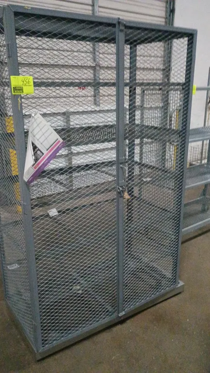 46"x24"x75" Metal portable locking cage with shelves