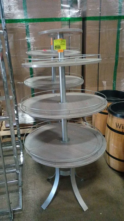 35" round x 65" 4 Tier merchandise rack