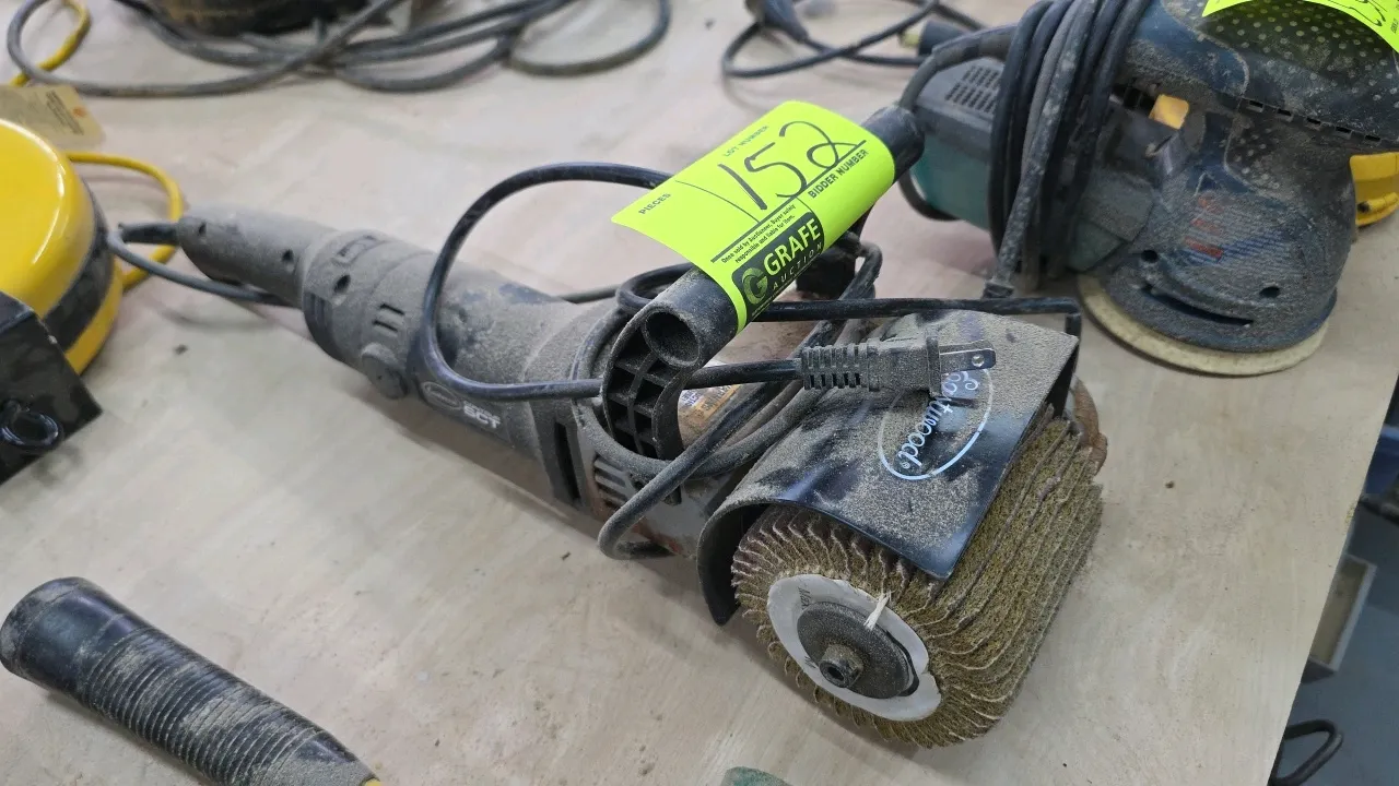 Eastwood Contour SCT corded surface conditioning tool sander, Item #21145. Features variable speed control (1000-3700 RPM), top handle, protective whe