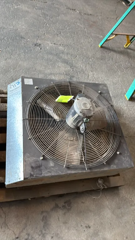 2009 Paukner Metal Products PMP24 VF 24" coil fan units. Features 1/4 HP motor, 1075 RPM, wire safety grilles, and galvanized metal housings with coil