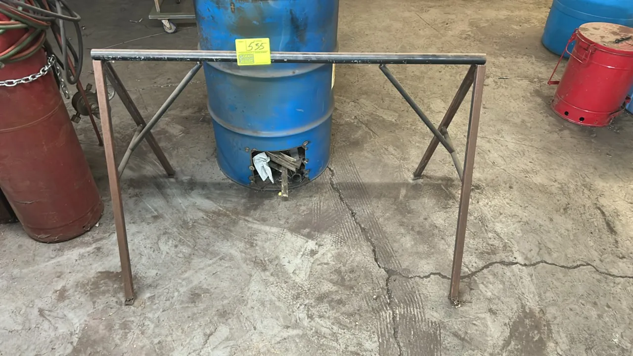 Metal A-frame support rack. Features welded tubular steel and angle iron construction. 4'L. Background items not included.