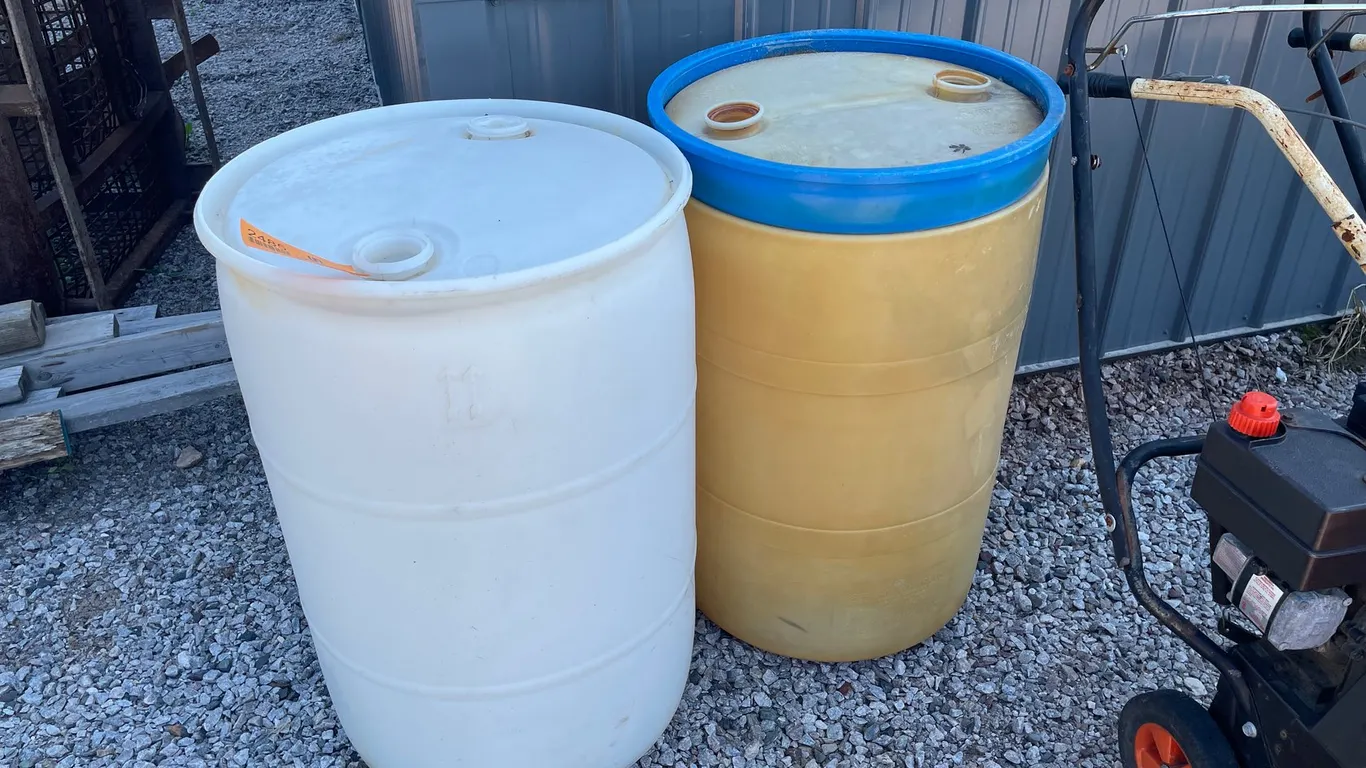 (2) 55-Gallon Poly Drums