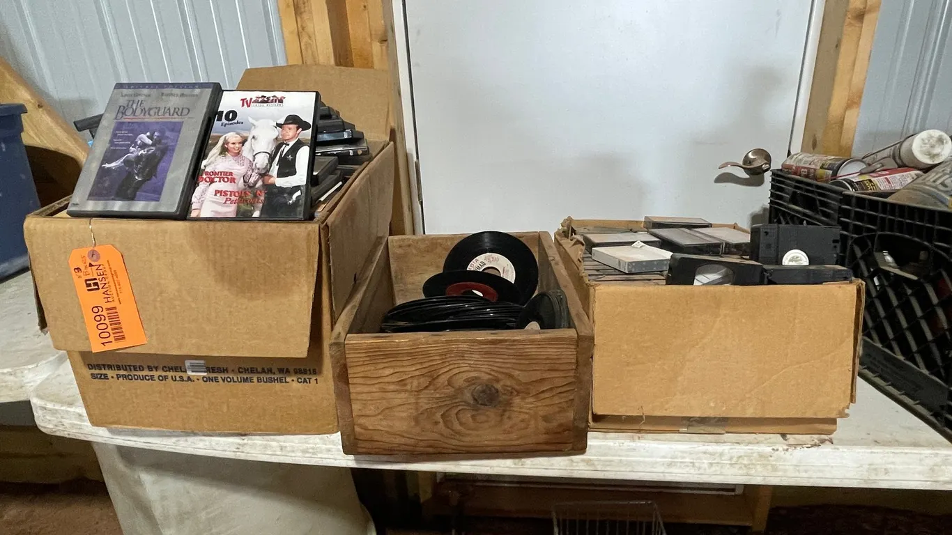 DVDs, 45-records, VHS, and Cassettes